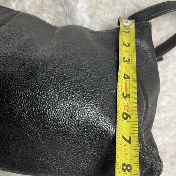 Michael Kors Fulton Black Leather shoulder /Cross Body bag Big Logo MK Medallion - Picture 6 of 10